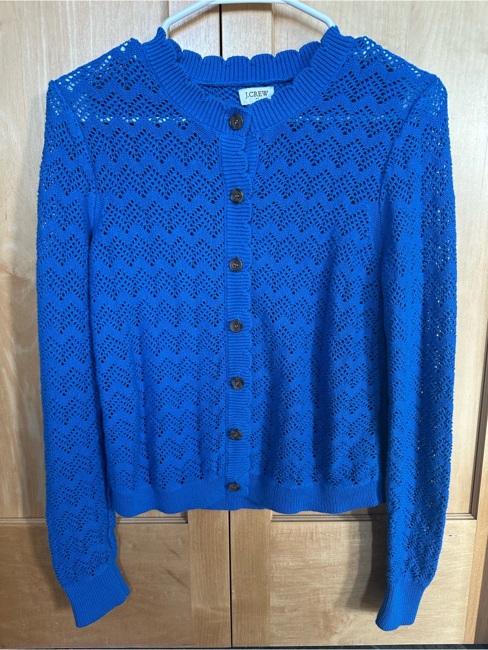 J. Crew Cobalt Blue Openwork Button Front Cardigan